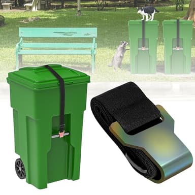 YYDSDOTA Wuno Shop Trash Can Lid Lock for Raccoons, Bear Proof Garbage Can Locks for Animals, Strong Outdoor Trash Bin Bungee Cord Strap, Locking Trash Can During Strong Winds (Black-1 Pack)