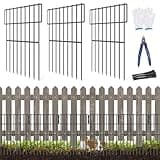 25 Pack Animal Barrier Fence, No Dig Fence 27 ft(L) X 17 in(H) Garden Fence Animal Barrier, 1.25in Spike Spacing Rustproof Dog Digging Fence Barrier, Dogs Rabbits Blocker Fence for Outdoor Yard