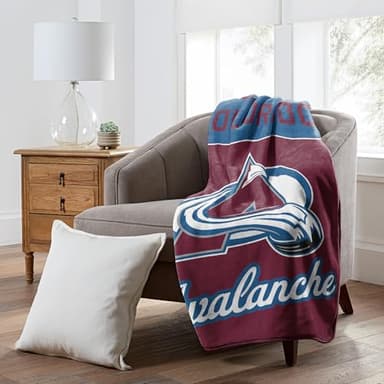Northwest Officially Licensed Colorado Avalanche NHL Team Throw Blanket 46″×60″ – Licensed Microfiber Throw with Hockey Logos for Fans, Dorms, Game Day Couches & Fan Caves