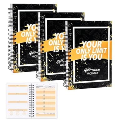 YHNTGB 3 PCS Fitness Tracker Journal Portable Workout Notebook 90-Day Exercise Planner for Record Your Daily Progress 5.5 x 3.93 inch