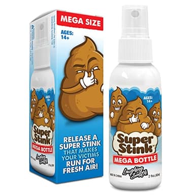 SUPER STINK (Mega Size 60ml) - Fart Spray - 'Insanely Strong' Extra Potent Stink - Fake Poop Smelling Prank Stuff - Smells Like Super 'Bad' Gas - Great Gag Gifts, Stocking Stuffers & Fun Party Favors