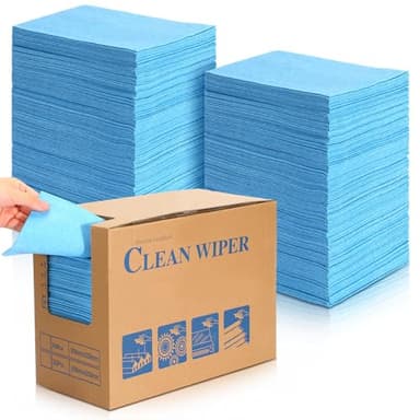 HunnmingRe 300 Sheets 9.84 x 13.78 in Disposable Shop Towels Bulk Heavy Duty Shop Towels Lint Free Paper Absorbent Anti Dissolution for Garage Car Work(Blue)