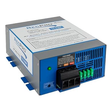 RecPro RV Converter 75 Amp | RV Power Converter & Battery Charger | 4 Stage Smart Charging | 120VAC to 12VDC | 13V to 16.5V Operating Range