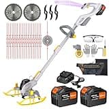 WeGofly 12-Inch Cordless String Trimmer & Edger, (2 x 21V 6.0Ah Electric Brush Cutter Battery Powered), with Auxiliary Bracket, Side Ball, 90° Rotary Head, Telescopic Handle, 3 Cutting Methods