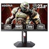KOORUI Gaming Monitor, QHD 24" Nano IPS Display, 1440P 165Hz Computer Monitor, 1ms 2K PC Screen, 100% sRGB, Adaptive Sync, Height/Tilt/Pivot Adjustment, HDMI, DisplayPort, GP01