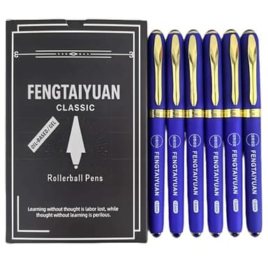 Fengtaiyuan B10P18Prox6, Gel Pens, Blue Ink, Bold Point 1.0mm, Writting Pens, Smooth, 6 Pack (B10P18Prox6)