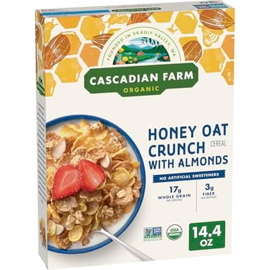 Cascadian Farm, Cereal Honey Almond Crunch Organic, 14.4 Ounce