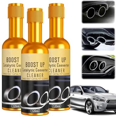 3 PCS Catalytic Converter Cleaner Auto Parts Engine, Exhaust System Pipe Carbon Removal Cleaner Treatment Additive Oil, Fuel System Treatment Oil Additive for Gas and Diesel Car