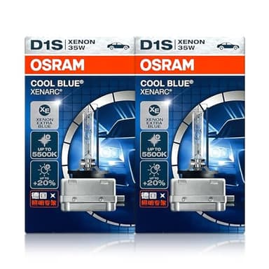 OSRAM Xenarc D1S Cool Blue HID Xenon Headlight Bulbs 66140CB 85V 35W 5500K Made in Germany | Pack of 2