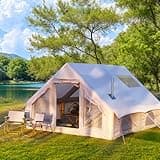 Large Inflatable Tent 129 Square Feets - 8-10 Person Inflatable Camping Tent, Easy Setup,4 Season Blow up Tent for Camping,Camping with Stove Jack,Glamping,Waterproof