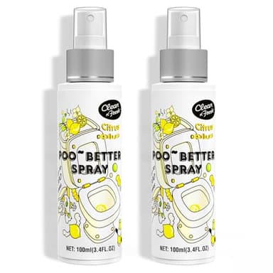 Clean-n-Fresh Toilet Spray, 6.8 Fl.oz Poo Spray | Up to 400+ Uses, 100% Natural Plant Essential Oil Citrus Scent, Bathroom Deodorizer