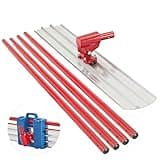 48x8" Bull Float Magnesium Concrete Float, Round End Concrete Float Tool with 4 Float Handle Bull Float Bracket, Concrete Tools with Carrying Plastic Tool Box for Professional Concrete Finishing.
