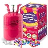GreatWhip 7L Helium Tank for Balloons At Home Helium Balloon Pump Kit 30 Assorted Latex Balloons and Curling Ribbon Included