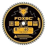 FOXBC 8-1/4 Inch Table Saw Blade 60 Tooth Fine Finish Wood Cutting with 5/8" Arbor, Diamond Knockout