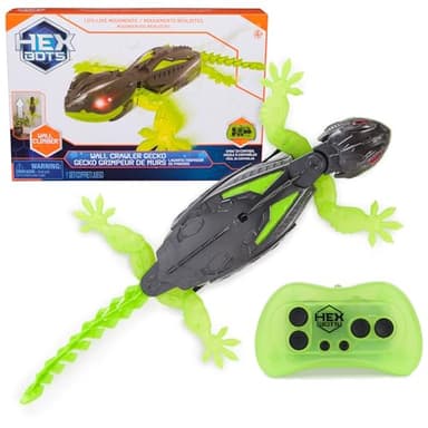 HEX BOTS Wall Crawler Gecko with Official Wall Climber Technology, Rechargeable Remote Control Robot Kids Toys, Prank Toys for Boys & Girls Ages 4 & Up