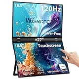 wisecoco 18.5'' 120Hz FHD 1080P Touch Screen Dual Triple Portable Monitor IPS USB-C HDMI HDR Secondary Display Foldable Laptop PC Gaming Monitor 100% sRGB Windows Mac Android Plug&Play Flip S8+