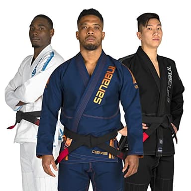 Sanabul Core Competition BJJ Gi for Men & Women Preshrunk Fabric IBJJF Approved Brazilian Jiu Jitsu Training & Competition Gi - NAVY/ORANGE, A0