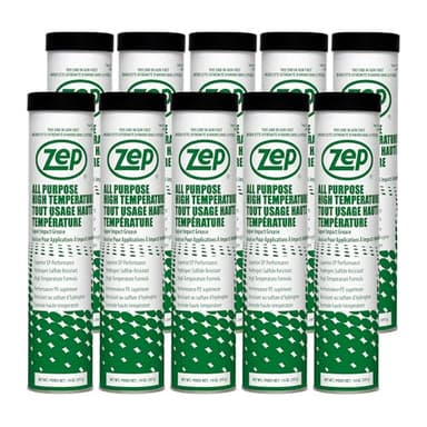 Zep All Purpose High Temperature Grease 14 oz 312104 (Case of 10) - Multi-Purpose, Fortified to Withstand The Heavy Impact and Pressures Common to Industrial Equipment, Superior EP Performance
