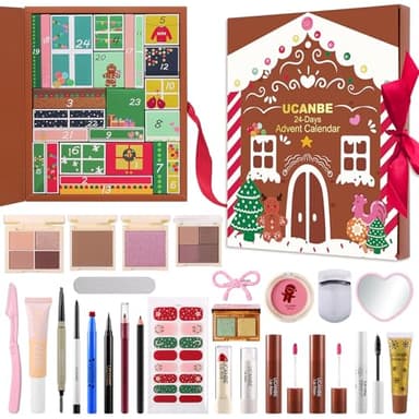 Makeup Advent Calendar 2025, 24 Days Christmas Gift Makeup Sets For Women, UCANBE 2025-2026 Xmas Countdown Calendar Full Makeup Kits Beauty Makeup & Cosmetic For Teens, Girls Gift