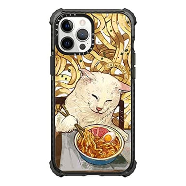 CASETiFY Ultra Impact Case for iPhone 12 Pro Max - Average Ramen Enjoyer by Catwheezie - Clear Black