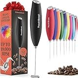 Powerful Handheld Milk Frother, Mini Milk Foamer, Battery Operated (Not included) Stainless Steel Drink Mixer for Coffee, Lattes, Cappuccino, Frappe, Matcha, Hot Chocolate.