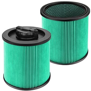 Fette Filter - DXVC6914 Premium HEPA Cartridge Filter Replacement Compatible with DEWALT DXVC6914 for 6-16 Gallon Wet/Dry Vacuum Includes 2 Premium Replacement Cartridges.