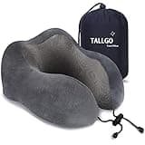 Travel Pillow, Best Memory Foam Neck Pillow Head Support Soft Pillow for Sleeping Rest, Airplane Car & Home Use (Grey)