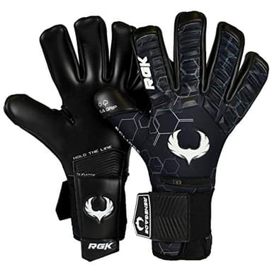 Renegade GK Eclipse Helix Professional Goalie Gloves | 4mm EXT Contact Grip & Breathaprene | Black & White Soccer Goalkeeper Gloves (Size 9, Youth-Adult, Negative Cut, Level 5)