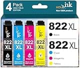 822XL Ink Cartridge Remanufactured Replacement for Epson 822 822 XL T822 Ink Cartridges for Workforce Pro WF-4833 WF-3820 WF-4820 WF-4830 WF-4834 Printer (Black Cyan Magenta Yellow)