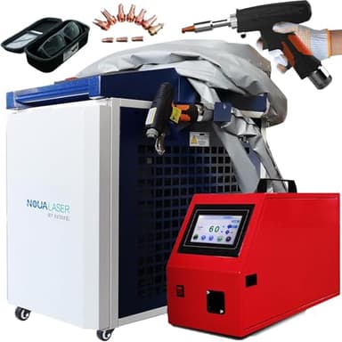 Tax Inclusive 1500W Handheld Laser Welder, 4 in 1 Fiber Laser Welding Machine for Stainless Steel/Aluminum/Carbon Steel/Brass(0.2-5mm), MAX/Racus 300% Efficiency, Continuous Work&Easy to Operate, 220V