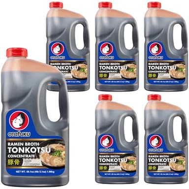Otafuku Tonkotsu Ramen Broth Concentrate - Authentic Japanese Pork Bone Soup Base for Noodles, and Food Service Use - Restaurant-Quality Umami Taste, 69.1 oz (Pack of 6)