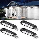 ROSHWEY Solar Gutter Lights Outdoor, Super Bright 18 LED Deck Light Waterproof Wall Lamps Dusk to Dawn for Garden Fence Garage Pathway (Pack of 4, Cool White Light)