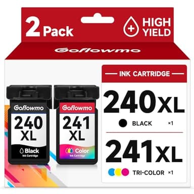 PG-240XL CL-241XL Ink Cartridge Replacement for Canon 240XL 241XL combo pack 240 241 High Yield for PIXMA MG3620 MG3600 MG3520 TS5120 MG2120 MG2220 MG3220 MX372 Printer Ink Cartridge(1 Black 1 Color)
