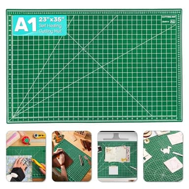 Tujurich Self Healing Cutting Mat, 23" x 35", Double-Sided Rotary Cutting Mat for Sewing, Quilting, Scrapbooking, Fabric & Craft Cutting Board, (A1), Green