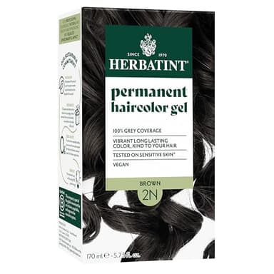 Herbatint Permanent Hair Dye For Women - 2N Brown - For Up To 100% Gray Coverage of Resistant Gray Hair - Ammonia-Free, Alcohol-Free & Vegan - Salon Influenced Hair color 5.75 fl oz
