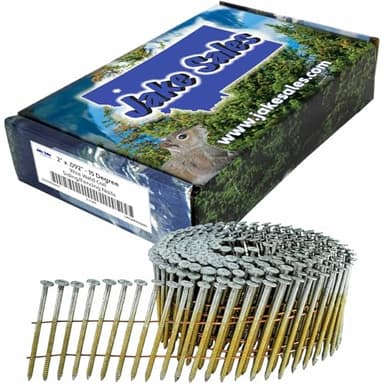 2" x .092 15° Wire Weld Collated Ring Shank Nails - Hot Galvanized - For Siding, Fencing, Roofing, and General Construction - ~600 Nails