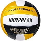 RUN2PEAK Soft Volleyball Ball Official Size 5 Volleyballs for Indoor Outdoor Beach Pool Game Play Volley Balls Gifts for Adult Youth Team Mens Beginners PU Training Practice Volley Ball