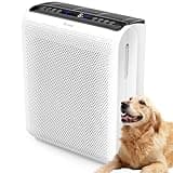 AROEVE Air Purifiers For Home Large Room Up to 1504 Sq Ft with Air Quality Sensors, Washable Filters, Filters Pet Dander, Pollen, Smoke, Dust for Bedroom Office, MK07 White