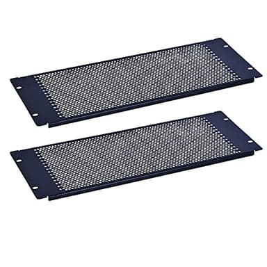 RackPath 4U Blank Rack Mount Panel Spacer with Venting for 19in Server Rack Enclosure or Network Cabinet – 2 Pack, Black