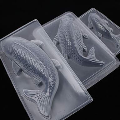 EORTA 3 Pack 3D Fish Shaped Jelly Molds PP Plastic Chocolate/Candy/Fondant/Mousse Making Mold for Cake Decoration, Cake Topper, DIY, Art Crafts, Sugarcraft, Clear