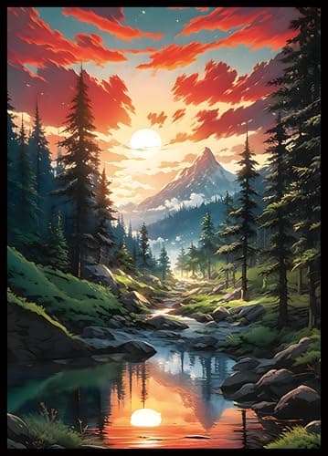 MTG Card Sleeves - Taiga(Red Green) - Fantasy Dual Lands Series - Ultra Clear Front & Matte Finish Back, 100 Count Standard Size TCG Art Sleeves for Magic The Gathering