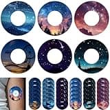 FuWeave 36 Pack Adhesive Patch for Libre 2 Sensor with Starry Sky CGM Patches Waterproof CGM Covers Sweatproof Colored Sensor Continuous Glucose Monitor Protection Cover Split Backing Stick