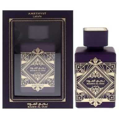 Lattafa Bade'e Al Oud Amethyst - Floral, Fruity, Amber, Oud - Eau de Parfum Long-Lasting Fragrance for Unisex, 3.40 Ounce / 100 ml