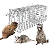 iMounTEK Humane Animal Trap Live Animal Trap Catch Live Animal Rodent Cage Collapsible Galvanized Wire for Small Raccoons Beavers Groundhogs Foxes Armadillos/24X8X7.2 in