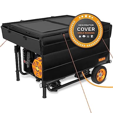 IGAN Generator Covers While Running Pro-Max for most 3500w-12000w Generators - Ultra Heavy Duty Generator Covers for Outside with Windproof Kit - Portable Waterproof Generator Cover, Black