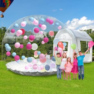 Inflatable Bubble House Dome for Kids Inflatable Children's Tent Bubble Balloon House with 450W Air Blower & Pump for Party Wedding Birthday Holiday Outdoor Commercial Event (White, 15ft)