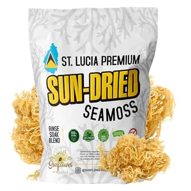 Sunflower Wellness Gold Irish Sea Moss – Organic, Raw, Wildcrafted & Sun-Dried from St. Lucia | Makes 64–90 fl oz Gel • Mineral-Rich Vegan Superfood for Energy, Immunity & Skin – 4 oz