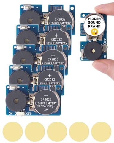 Hasviey 5PCS Cricket Noise Maker Prank, Hidden Sound Prank Device with 16 Sounds Beeping Several Months, Funny Office Home Pranks for Adults, Cricket Prank Gags & Practical Joke Toys Gifts
