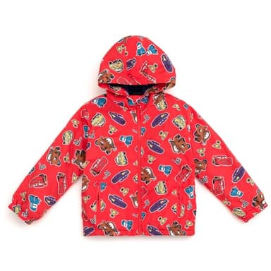 Disney Cars Toddler Boys Zip Up Waterproof Hooded Rain Jacket Coat Red 4T