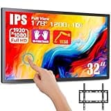 Volunna 32 inch Capacitive Multi-Touch Screen Industrial Monitor, Built-in Speakers, USB, VGA, DVI & HD-MI Ports,16:9 Display and 1920 x 1080P, Digital Signage Displays Player for Advertising
